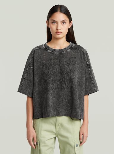 Washed Multi Logo Oversized T-Shirt